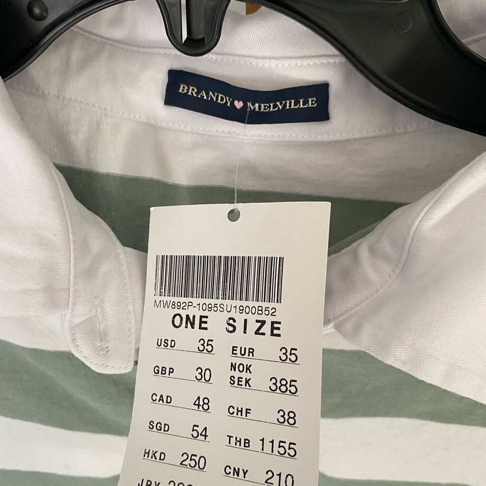 NWT Brandy Melville cropped rugby top